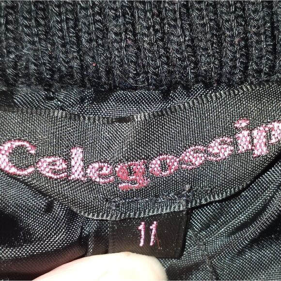 CELEGOSSIP BLACK BOMBER ZIPPER JACKET SZ. 11 - Picture 7 of 8